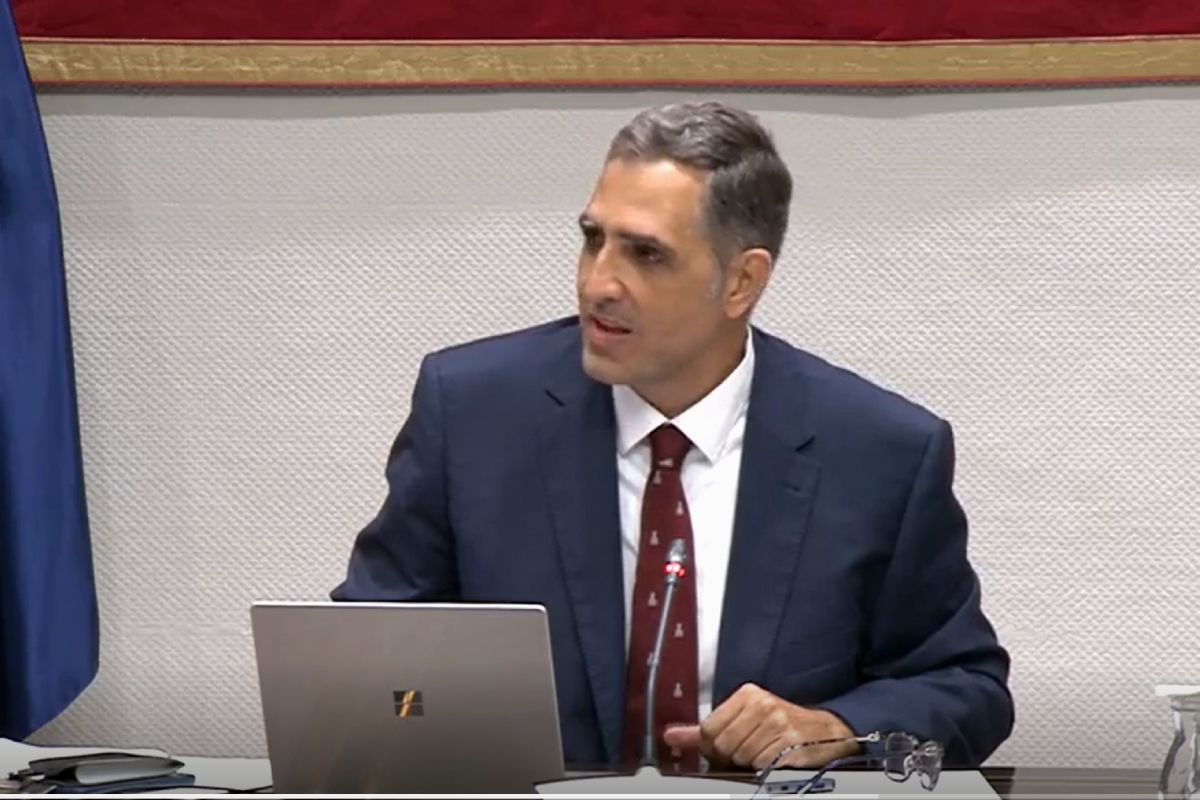 Gustavo Marrero, en una captura de video de su comparecencia en el parlamento regional.