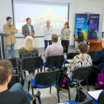 De pie, los representantes de STARS EU en la Universidad de La Laguna Ernesto Pereda, José Sigut, Sara Darias y Ángel Acebes.