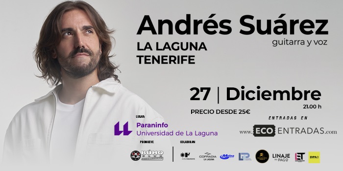 Banner anunciador del concierto de Andrés Suárez